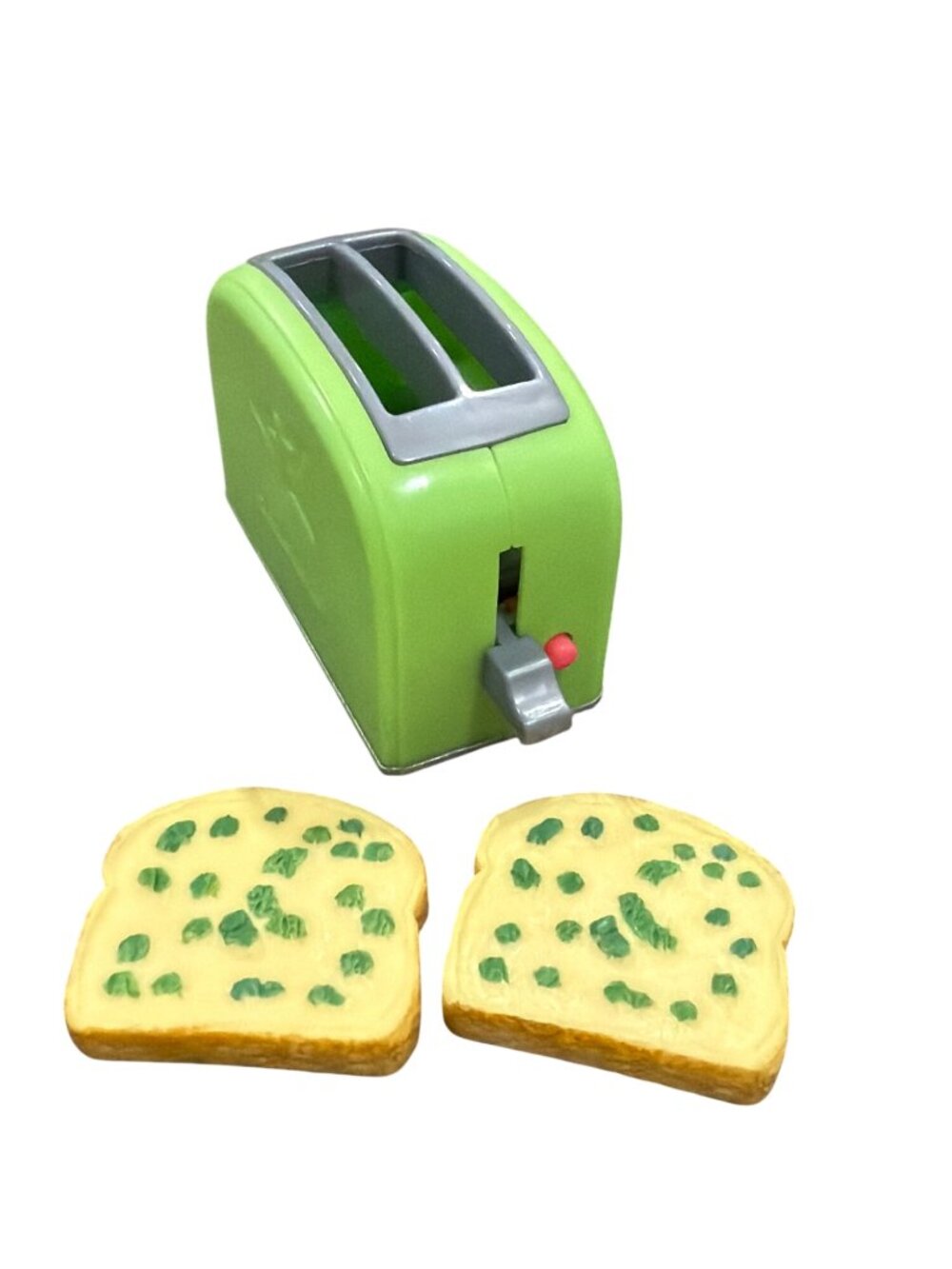 American Girl Kitchen Green Toy Toaster With Two Play Toast Slices